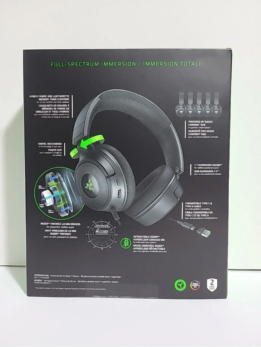 Razer Kraken V4 X Wired Gaming Headset - Black (PC, PS5, Switch, Steam Deck